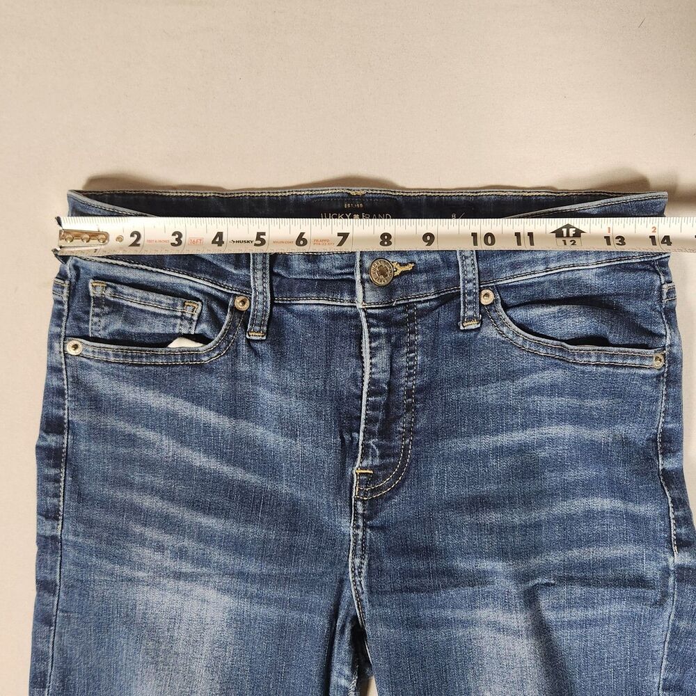 Lucky Brand Ava Crop Jeans Womens 8/29 Blue Skinny Raw Hem Stretch Denim - Picture 8 of 15